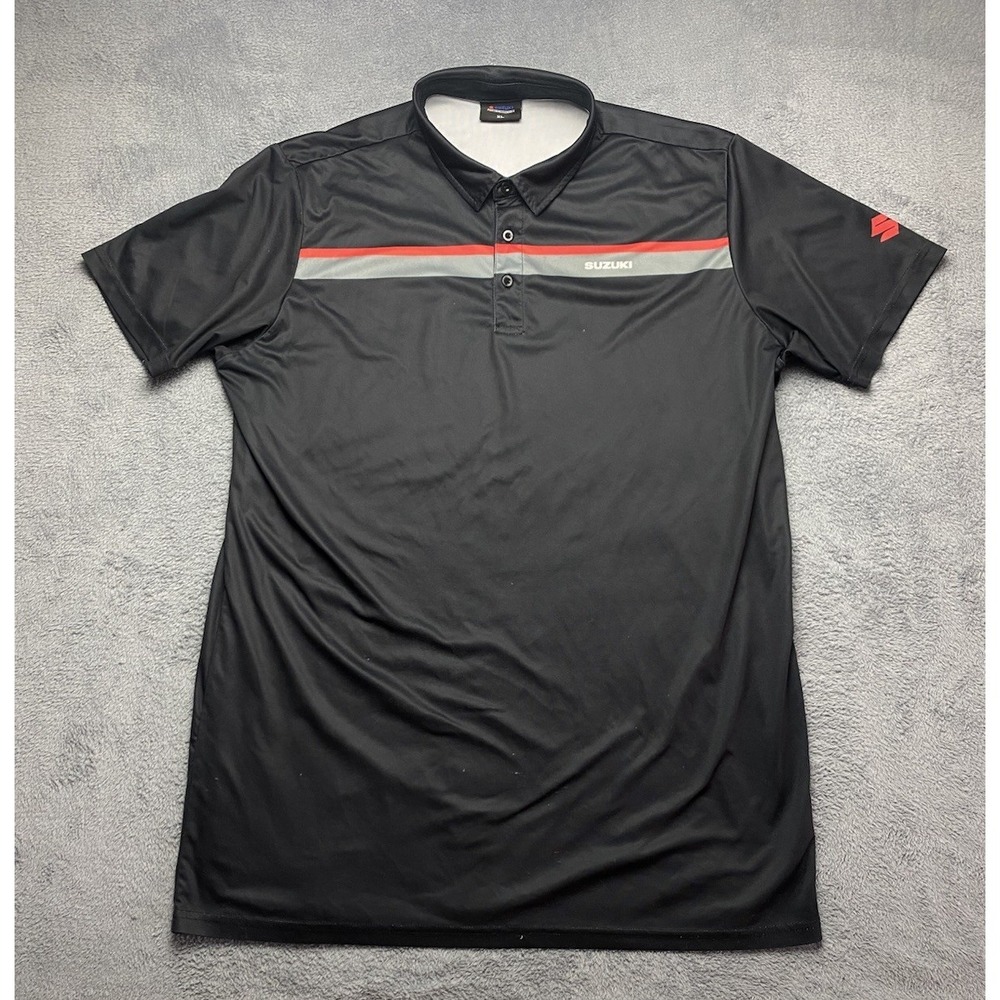 Men's Polo Size XL Suzuki Parts And Performance Uniform Work Shirt Black RARE